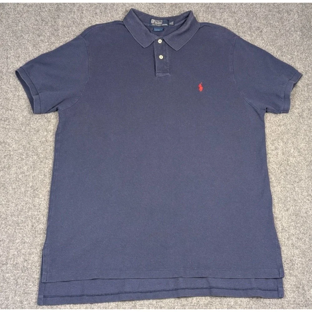 Polo Ralph Lauren Custom Fit Polo Shirt Mens XL Blue Short Sleeve Pony Logo
